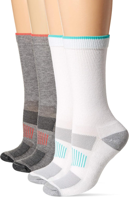 Women'S Ultra-Dri Cushion Boot Crew Socks 4 Pair Pack