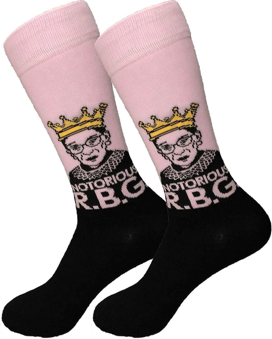 Ruth Bader Ginsburg Notorious RBG Dress Socks - Funny, Crazy, Casual, Novelty
